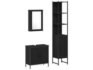 Ensemble de mobilier de salle de bain 3 pc noir cf64414