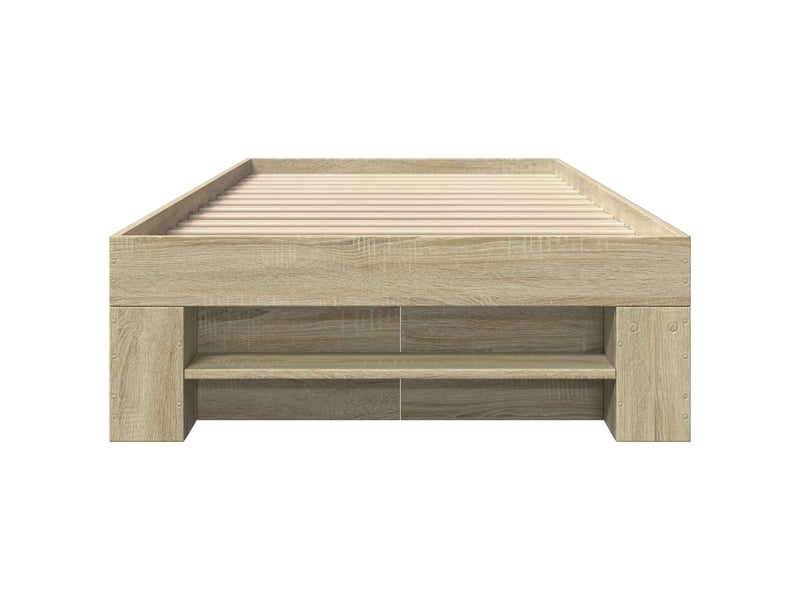 Lit simple- lit adulte - cadre de lit avec rangement chêne sonoma 80 x 200 cm - Conforama D