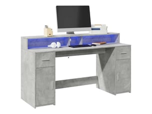 Bureau gaming   160 cm coloris gris