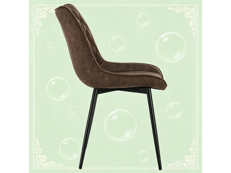 Lot de 2 chaises de salle à manger,46x40,5x85,5 cm,similicuir,marron - Conforama E