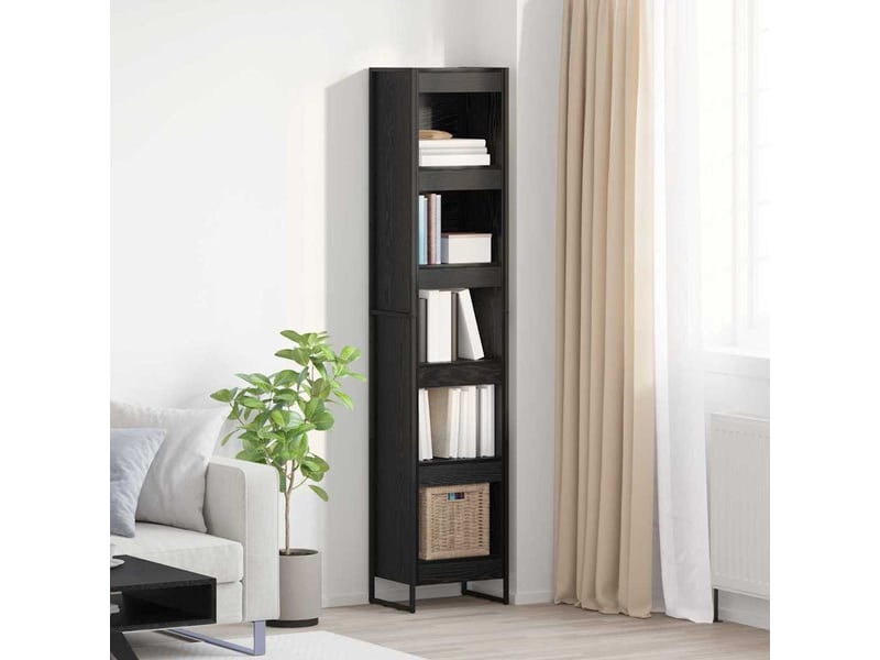  Bibliothèque, armoire à livres 40 x 30 x 189,5 cm bois d'ingénierie chêne noir  - Conforama B