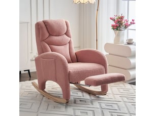 Fauteuil fixe  <strong></strong> Tissu bouclette rose