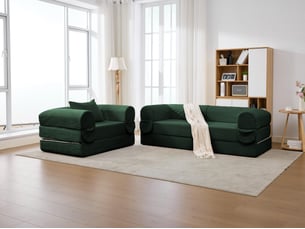 Ensemble de canapé convertible et modulable kaleido velours côtelé | mousse haute densité | pour salon et studio