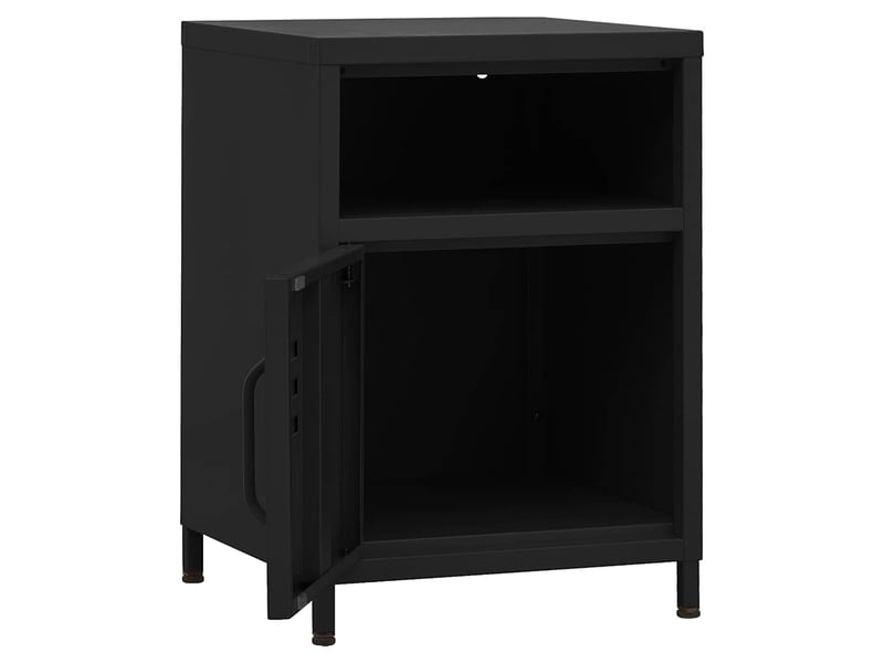  Lot de 2 tables de chevet - cabinet de chevet - table de nuit noir 35x35x51 cm acier  - Conforama E