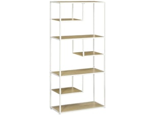 Bibliothèque étagère de rangement à 7 niveaux cadre en acier style industriel 83 x 34 x 180 cm chêne