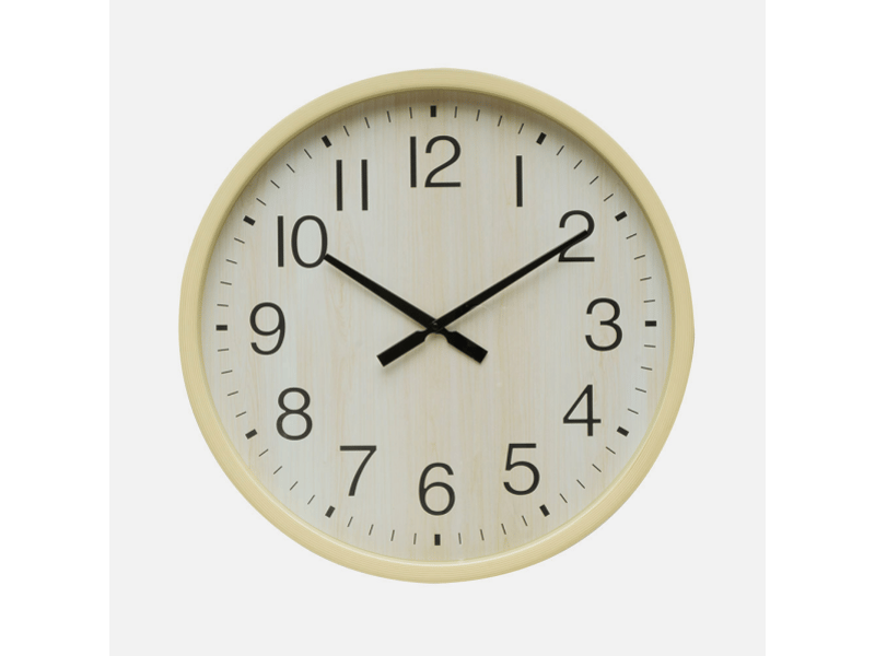  Horloge murale fabrilamp manilva 55 x 55 cm hêtre mouvement continu 220115585 - Conforama E