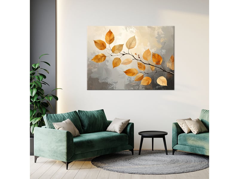 Tabelau sur toile, feuilles orange sur une branche 60x40 1334480614 - Conforama B
