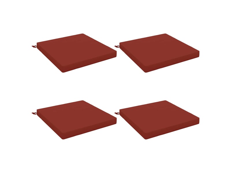  Lot de 4 coussins de siège, coussins d'assise soest 100 % polyester rouge cf60509  - Conforama A