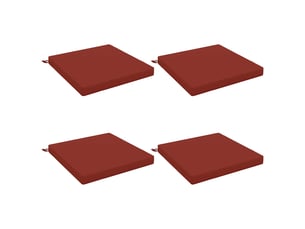 Lot de 4 coussins de siège, coussins d'assise soest 100 % polyester rouge cf60509