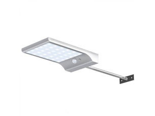Lampe de jardin solaire 36led-blanc avec poteau, maison extérieure balcon extérieur murale à led avec capteur de clôture, 4 w