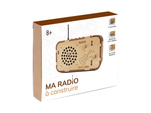 Puzzle maquette radio 3d bois fm 87.5-108.0 mhz age 8+