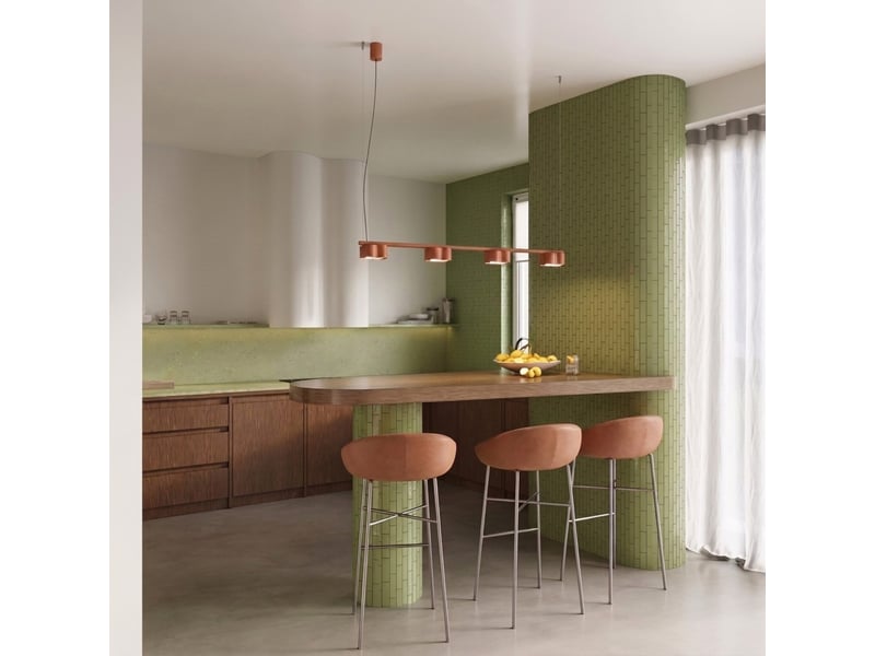  Lustre ovio 4 ocre rouge gx53 aluminium moderne 208x122x12cm SL.3356 - Conforama C