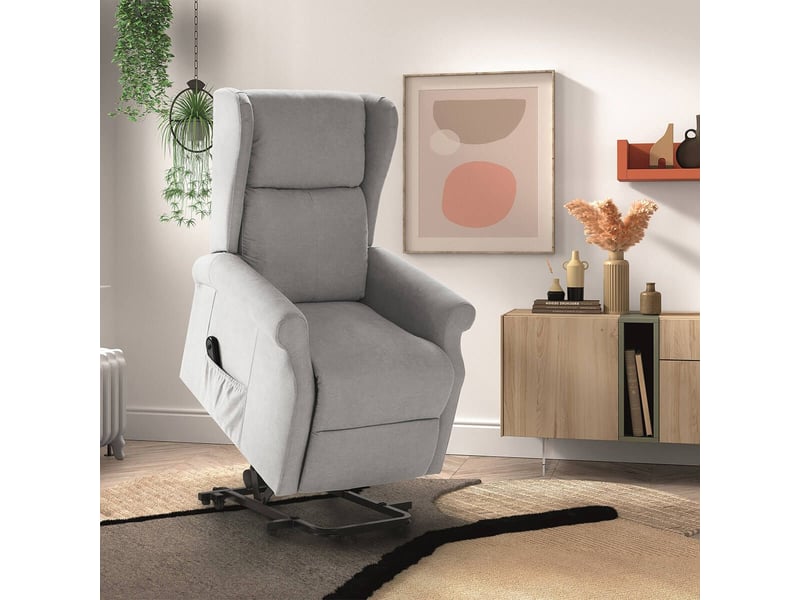  Fauteuil releveur relax électrique tissu waterproof gris clair - alcanti ALCANTI - Conforama E