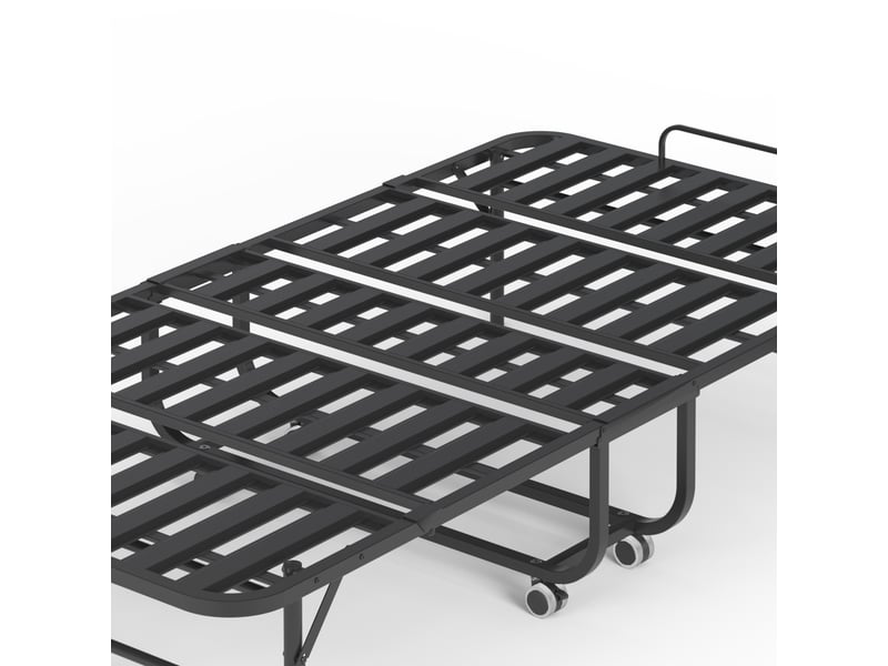 Lit enfant pliant 90x190 cm noir avec matelas mémoire de forme 9,5 cm  - Conforama E