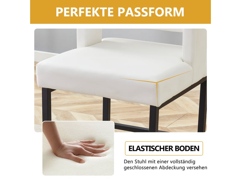  Lot de 2 tabourets de bar en similicuir pu blanc, pieds en métal W3658P358544 - Conforama D