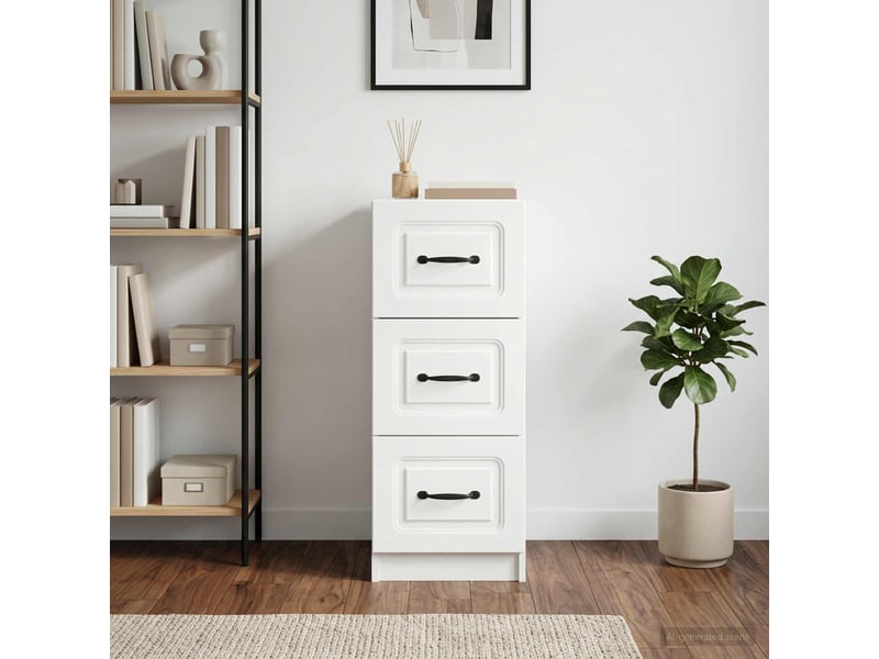 Armoire à tiroirs, rangement bureau blanc 33 x 34,5 x 87 cm bois d'ingénierie shl2380  - Conforama D