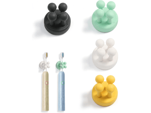 Lot de 4 porte-brosses à dents en silicone, crochet multifonctionnel, adapté à la salle de bain, à la cuisine et au salon.