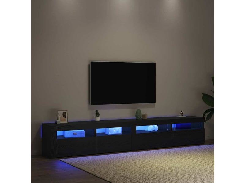  Ensemble meuble tv - banc tv - meuble de rangement 3 pcs chêne noir bois d'ingénierie  - Conforama E
