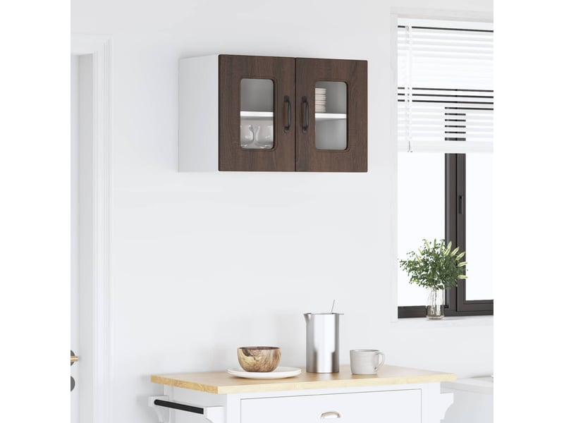  Meuble mural de cuisine | armoire de cuisine chêne brun 60x31x40cm shl7020  - Conforama D