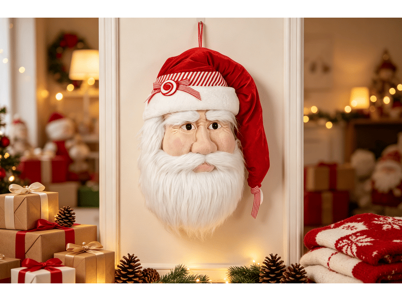  Tête de père noël décorative krist+ rouge blanc 45 x 77 x 24 cm V3402192 - Conforama D