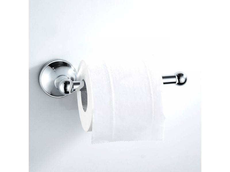  Porte-rouleau de papier toilette, montage mural en laiton, 20 cm 7,87 po, chromé  - Conforama B