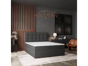 Lit avec rangement 180x200 cm <strong>MASSENO</strong>  <strong></strong> coloris gris