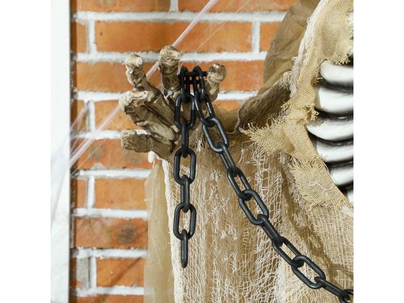  Décoration d'halloween animée avec tête lumineuse, sons et bras flexibles pour intérieur et extérieur abrité, 70 × 18 × 183 cm  - Conforama E