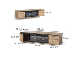 Meuble tv coloris bois clair 160 cm <strong>VICCO</strong>  <strong></strong>