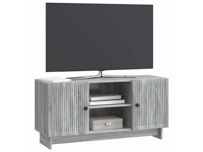  Meuble tv - banc tv - meuble de rangement 102 x 34,5 x 50 cm sonoma gris bois d'ingénierie  - Conforama C