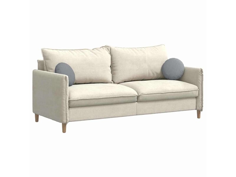  Lot de 2 coussins de siège, coussins décoratifs tissu gris clair ø30 x 13 cm cf59823  - Conforama C