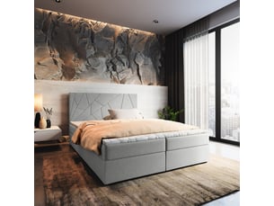 Lit avec rangement 180x200 cm <strong>MASSENO</strong>  <strong></strong> coloris gris