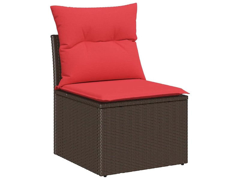 Ensemble de canapés 4 pc marron et rouge polyrotin cf22703 - Conforama E