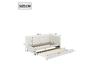 Lit simple 90x200 cm coloris beige
