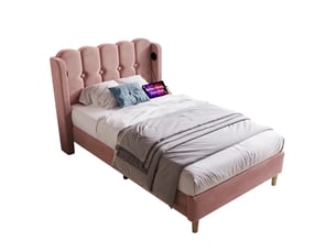 Lit simple 90x200 cm coloris rose