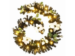 Guirlande de noël avec lumières led noir 2,7 m pvc