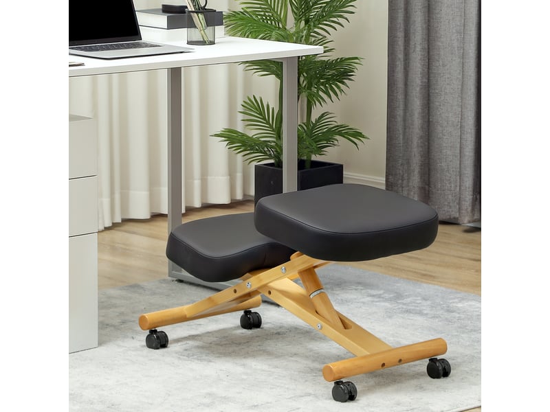  Chaise ergonomique à genoux avec roulettes, tabouret pour soulager les douleurs cervicales à la maison et au bureau  - Conforama D