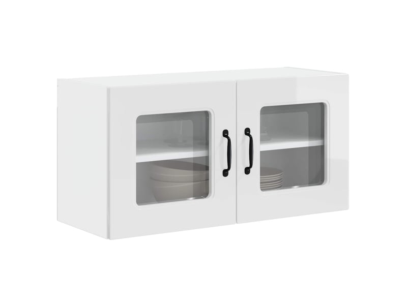  Meuble mural de cuisine | armoire de cuisine blanc brillant 80x31x40cm shl9263  - Conforama C