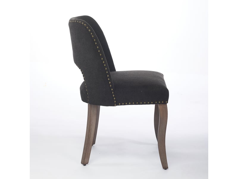  Chaise - lot de 2 - design moderne - chenille - noir - pour salon et séjour 58x51x82.5cm - Conforama E