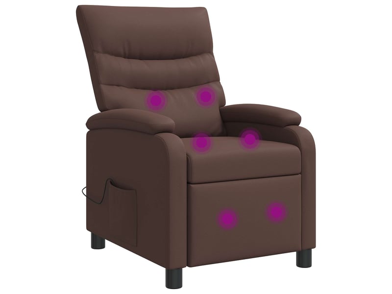  Vidaxl fauteuil de massage inclinable marron simili cuir  - Conforama A