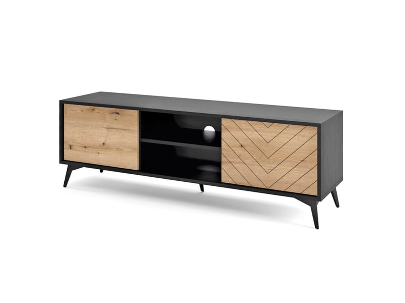  Meuble tv varena avec 2 portes et 4 étagères en bois VARENA - Conforama C