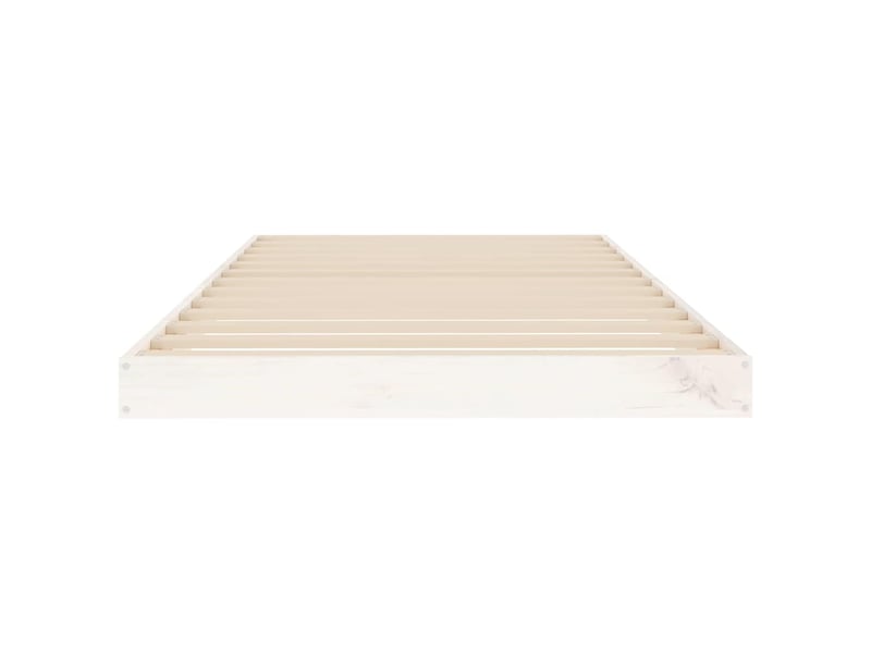 Lit simple- lit adulte - cadre de lit sans matelas blanc 90x190 cm bois de pin massif - Conforama D