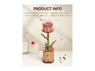 Klvgtifs pu - fleurs artificielles deco,puzzle 3d bois, construction adulte,cadeaux anniversaire femmes pour la saint-valentin & décor(rose)