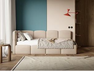 Lit 2 places 90x200 cm SELSEY Cloudy coloris beige