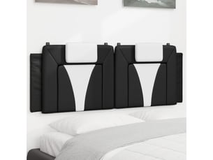 Coussin de tête de lit viana noir et blanc 153 cm similicuir cf55974