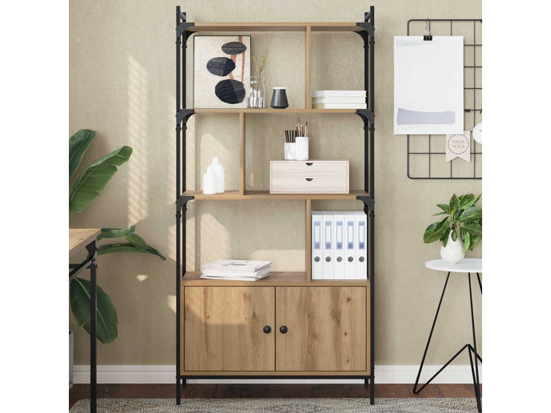 Bibliothèque 6 niveaux, armoire à livres 76,5 x 30 x 154,5 cm bois d'ingénierie shl4306 - Conforama D