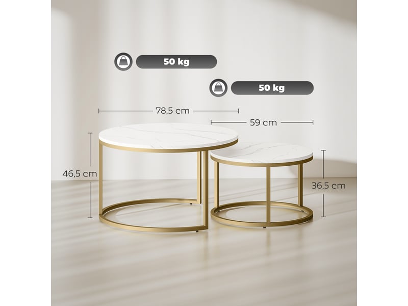  Lot de 2 tables basses gigognes encastrables  - Conforama C