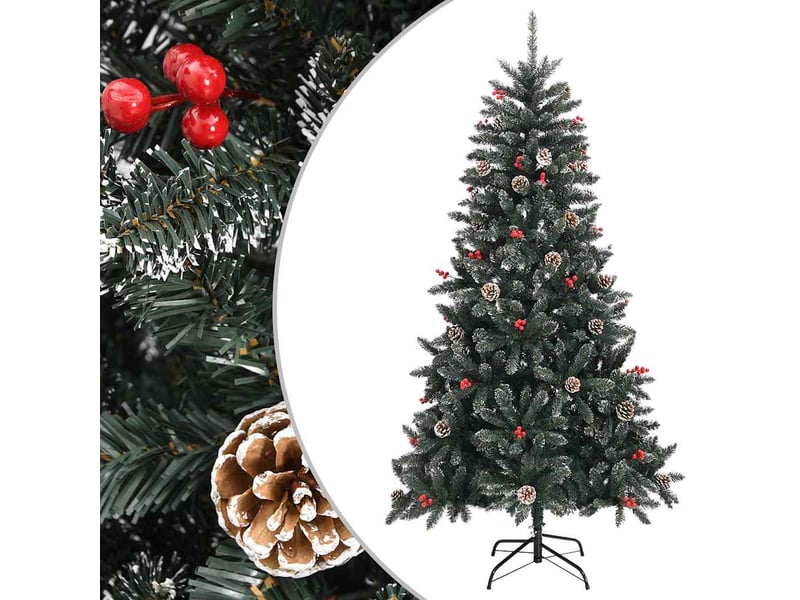  Sapin de noël artificiel, arbre de noël avec support vert 180 cm pvc shl5546  - Conforama B