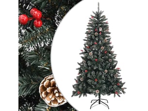 Sapin de noël artificiel, arbre de noël avec support vert 180 cm pvc shl5546