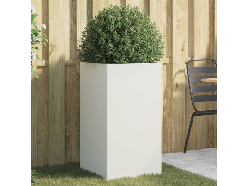  Jardinière - bac à fleurs blanc 42x38x75 cm acier  - Conforama B