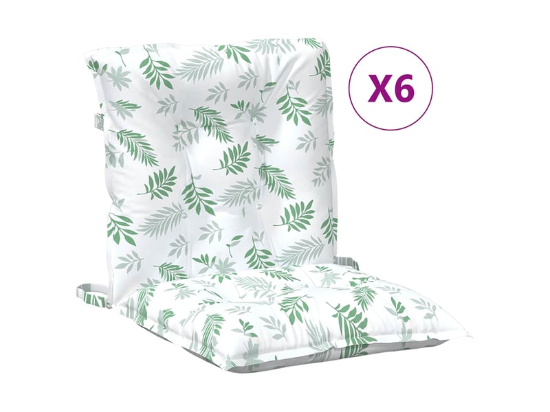  Lot de 6 coussins d'extérieur, coussins de chaise tissu motif à feuilles fines cf56441  - Conforama D